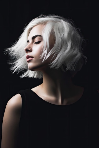 une femme aux cheveux blancs