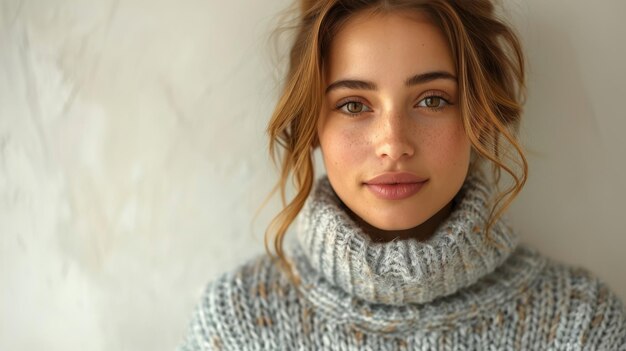 Une femme aux cheveux blonds et au pull