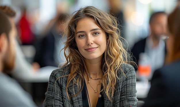 une femme aux cheveux blonds et un pull sur la tête