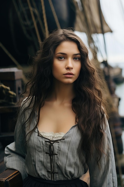 une femme aux longs cheveux bruns