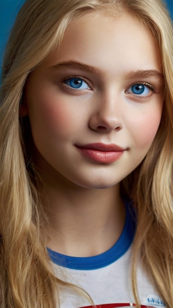 Photo une femme aux yeux bleus et un chapeau