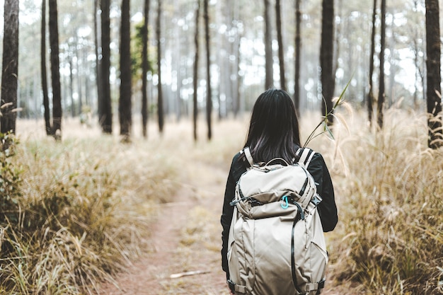 Femme de backpacker de voyage