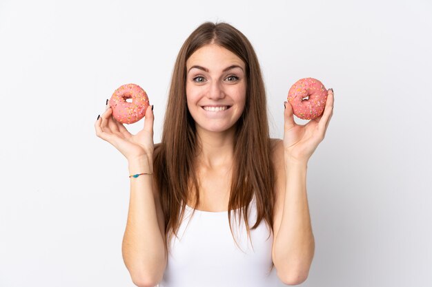 Femme, à, beignet