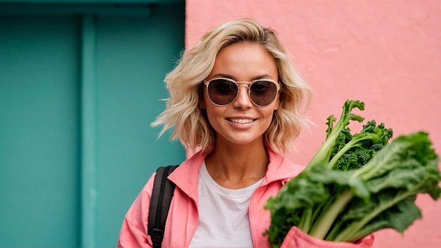 Une femme blonde pour la journée internationale de la femme