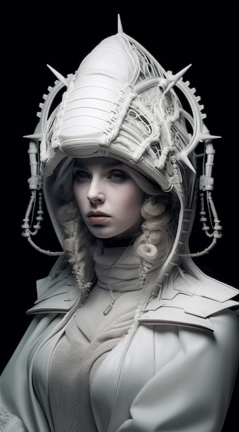 Une femme avec un casque et un casque qui dit extraterrestre.