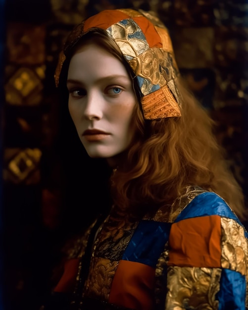 Photo une femme avec un chapeau et une écharpe