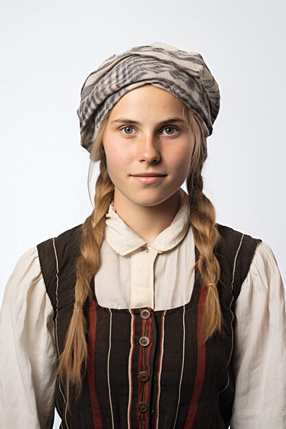 Photo une femme avec un chapeau et une robe