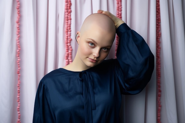 Une femme chauve lutte contre le cancer du sein