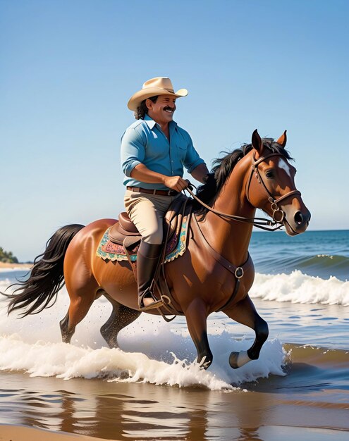 une femme à cheval sur la plage