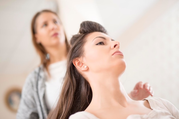 Femme chez le coiffeur