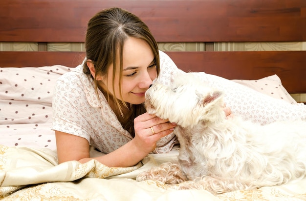 femme et le chien