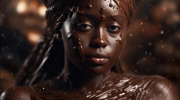 Femme en chocolat noir