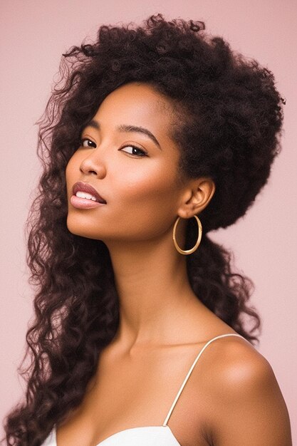 Photo une femme avec une coiffure naturelle