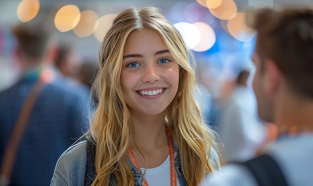 une femme avec une corde autour du cou