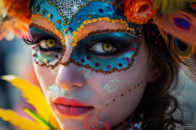 Une femme en costume de carnaval