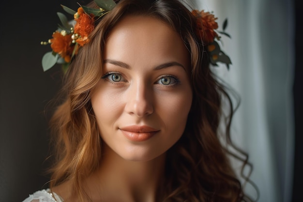 Une femme avec une couronne sur la tête