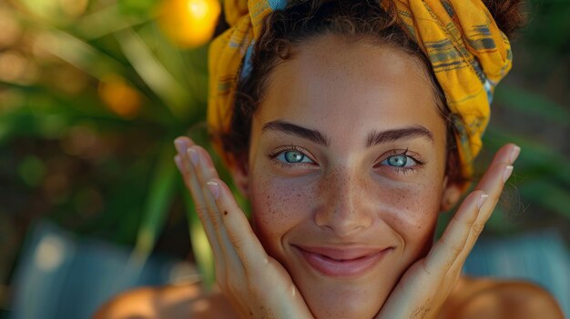 Photo une femme couverte de gouttes d'eau