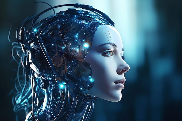 Femme cyborg 2 AI générée