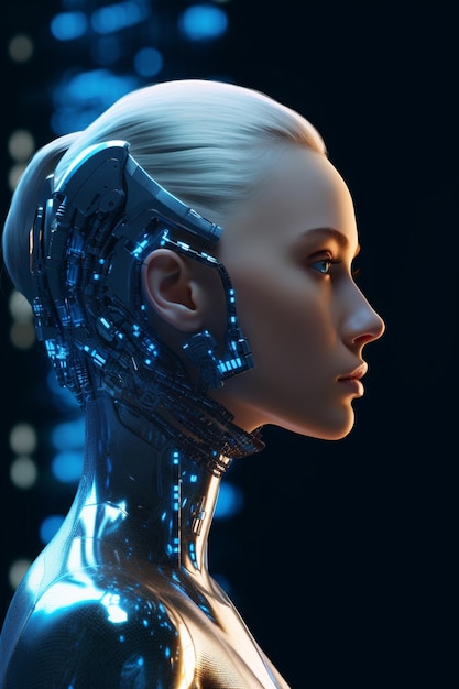 Une femme cyborg IA générative