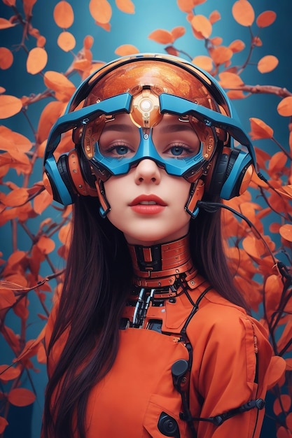 Une femme cyborg photo générée par Ai