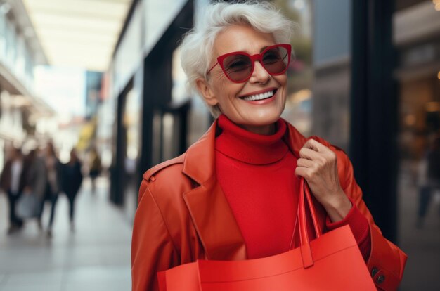 femme dans un concept de centre commercial