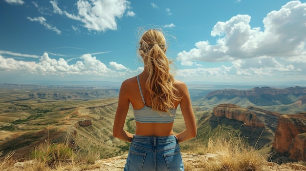 Une femme dans le Grand Canyon.