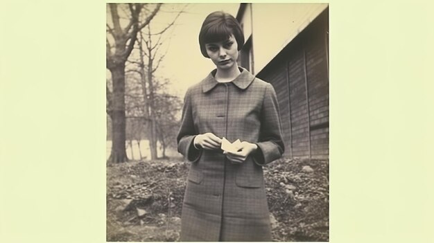 Photo une femme dans un manteau avec un livre à la main