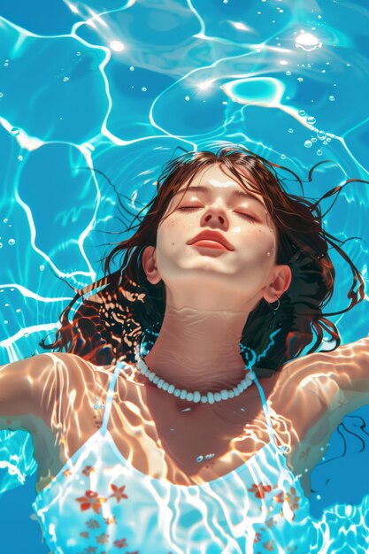 femme dans la piscine IA générative