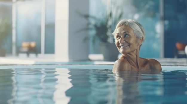 femme dans la piscine