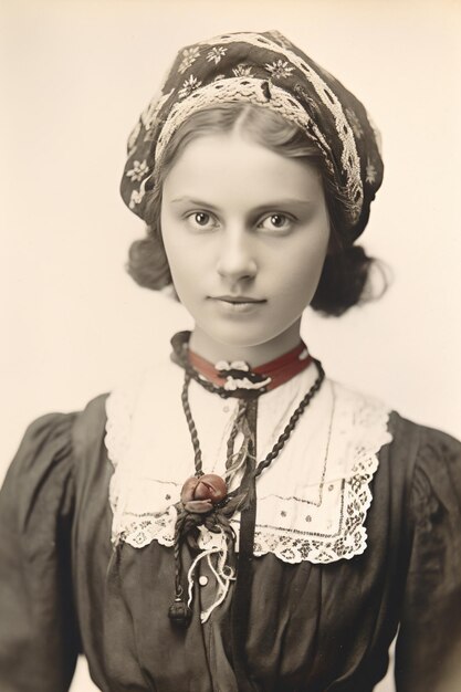 Photo une femme dans une robe et un chapeau