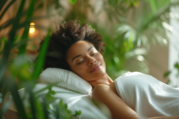 Photo femme dans un studio de massage ou un salon de spa