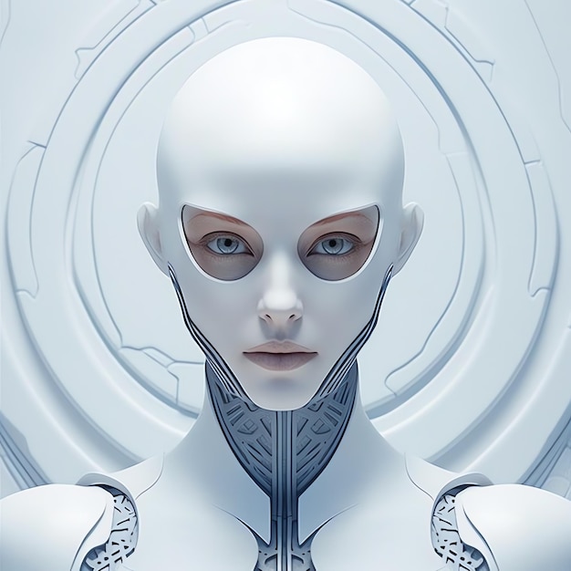 une femme dans un vêtement de robot blanc