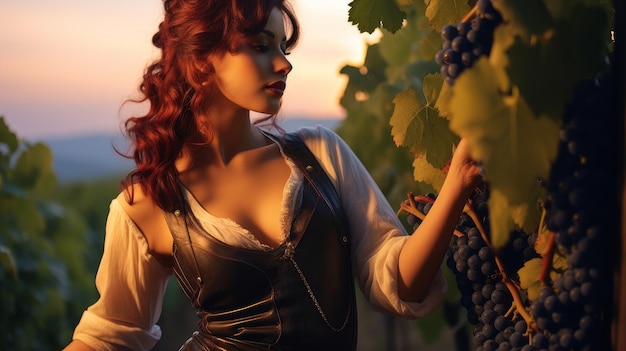 Femme dans la vigne