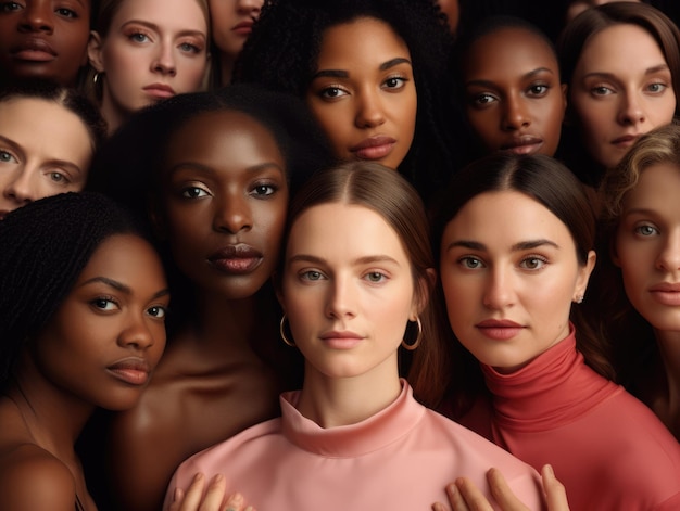 Femme de diversité ethnique en photo de style affiche