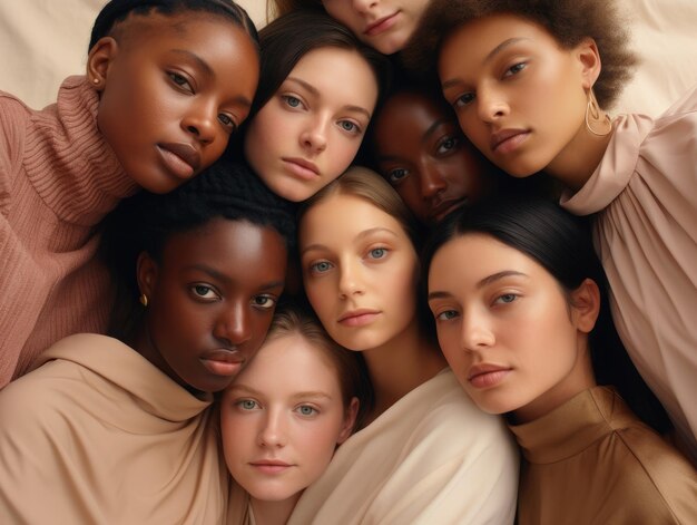 Femme de diversité ethnique en photo de style affiche