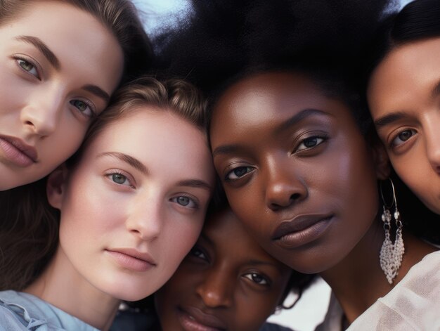 Femme de diversité ethnique en photo de style affiche