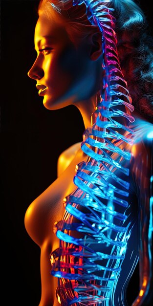 Photo une femme avec des douleurs au dos et à l'arrière du cou