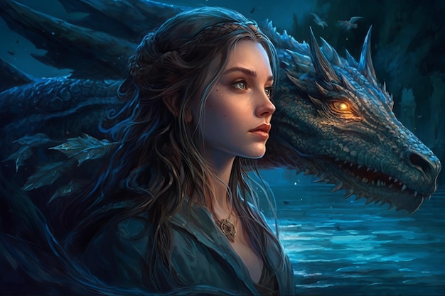 Une femme et un dragon