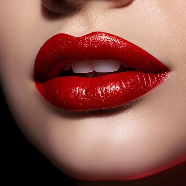 Photo une femme avec du rouge à lèvres sur les lèvres.