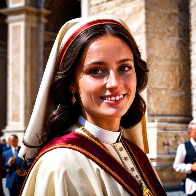 Photo femme du vatican du saint-siège état de la cité du vatican citoyen national typique