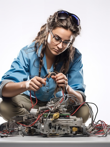 Femme électricienne professionnelle générée par l'IA