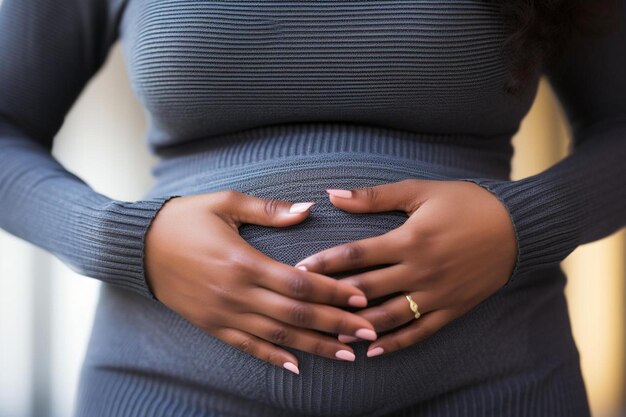 Photo une femme enceinte avec une bague au doigt