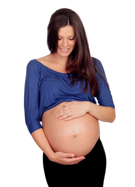 Femme enceinte brune