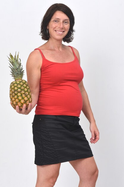 Femme enceinte, tenue, a, ananas