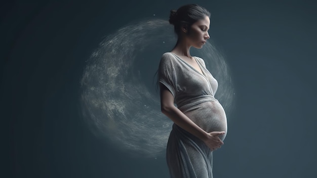 femme enceinte ventre enceinte grossesse dame enceinte maternité ai générative