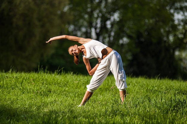 Femme, engagé, fitness