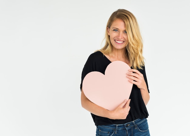 Femme Enthousiaste Studio Portrait Concept