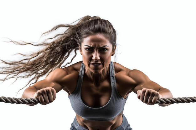 Une femme d'entraînement puissante