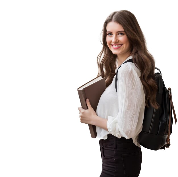 Photo une femme une étudiante en anglais tenant