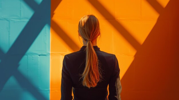 Une femme examine des œuvres d'art dans une galerie